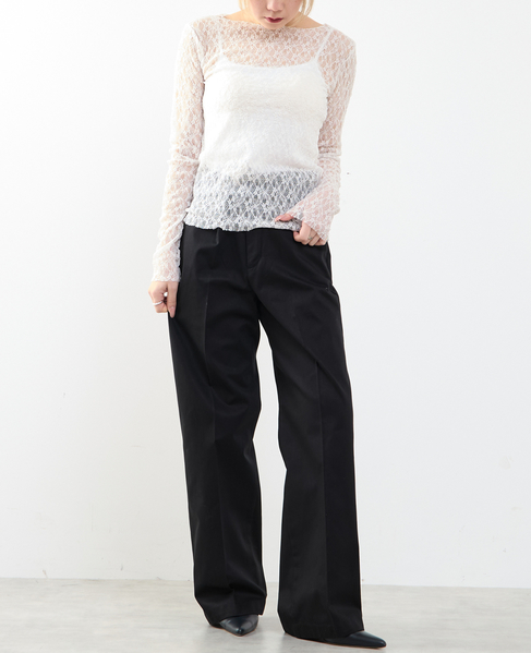 【A_/エース】ストレッチレースプルオーバー 詳細画像 オフホワイト 5