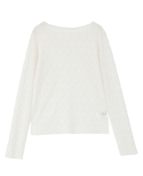 【A_/エース】ストレッチレースプルオーバー 詳細画像 オフホワイト 9