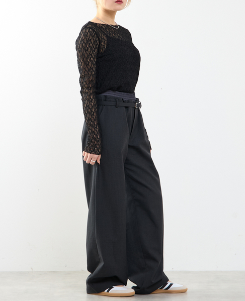 【A_/エース】ストレッチレースプルオーバー 詳細画像 ブラック 5