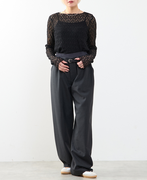 【A_/エース】ストレッチレースプルオーバー 詳細画像 ブラック 9