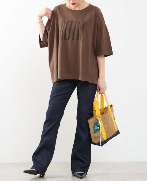 《定番》顔料染プリントTシャツ 詳細画像 ブラウン 4