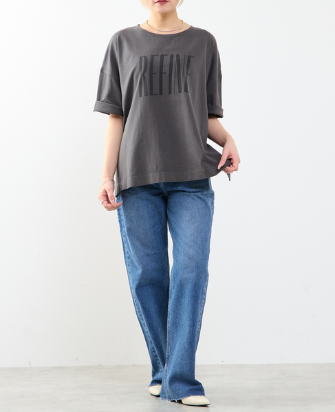 《定番》顔料染プリントTシャツ 詳細画像 チャコールグレー 4