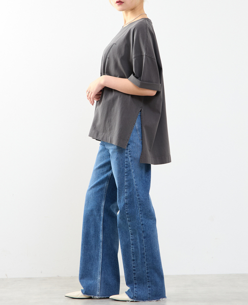 《定番》顔料染プリントTシャツ 詳細画像 チャコールグレー 5