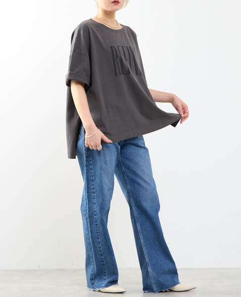 《定番》顔料染プリントTシャツ 詳細画像 チャコールグレー 8