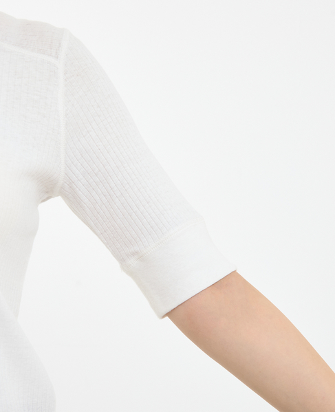 ランダムリブ5分袖Tシャツ 詳細画像 オフホワイト 14