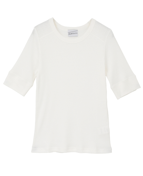 ランダムリブ5分袖Tシャツ 詳細画像 オフホワイト 15