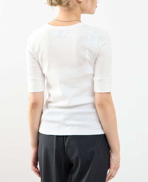ランダムリブ5分袖Tシャツ 詳細画像 オフホワイト 5