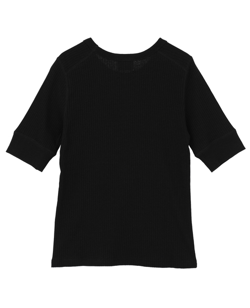 ランダムリブ5分袖Tシャツ 詳細画像 ブラック 10