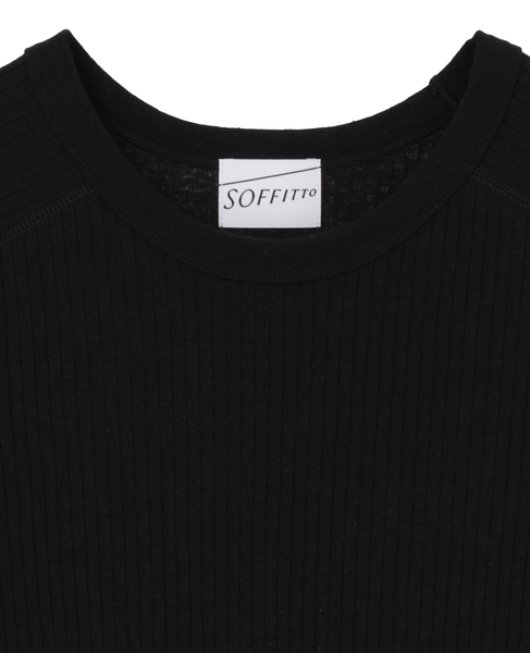 ランダムリブ5分袖Tシャツ 詳細画像 ブラック 11