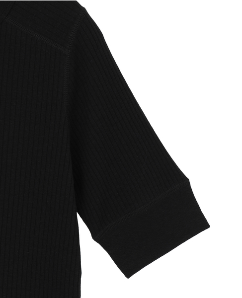 ランダムリブ5分袖Tシャツ 詳細画像 ブラック 12