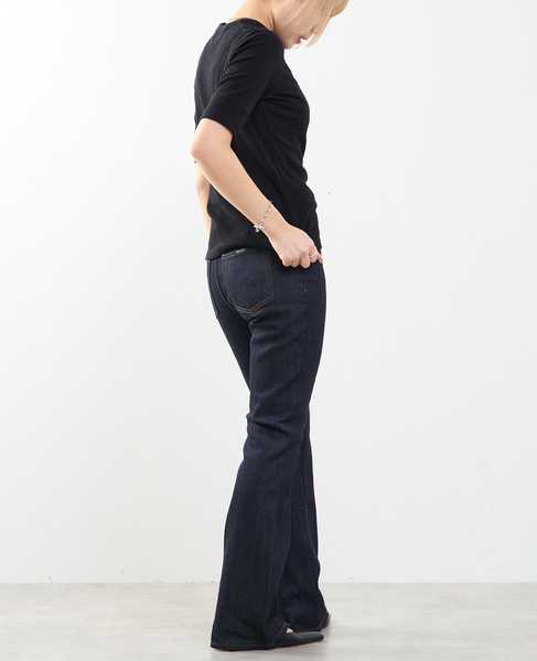 ランダムリブ5分袖Tシャツ 詳細画像 ブラック 8