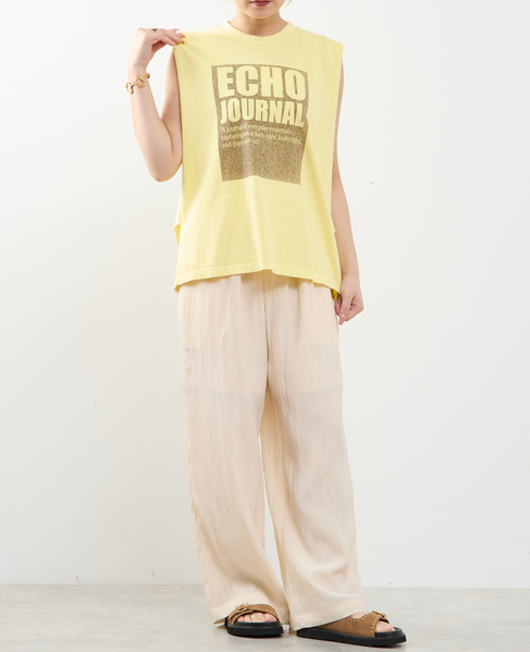 ピグメントノースリーブTシャツ 詳細画像 イエロー 4