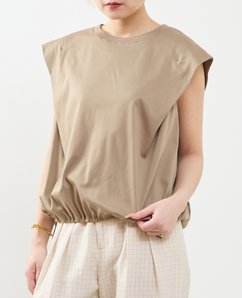 【A_ /エース】ショルダータックノースリーブ 詳細画像 ベージュ 1