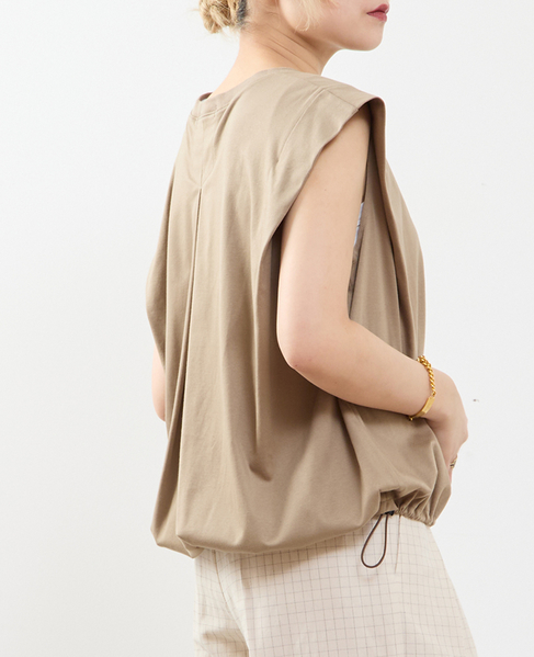 【A_ /エース】ショルダータックノースリーブ 詳細画像 ベージュ 2