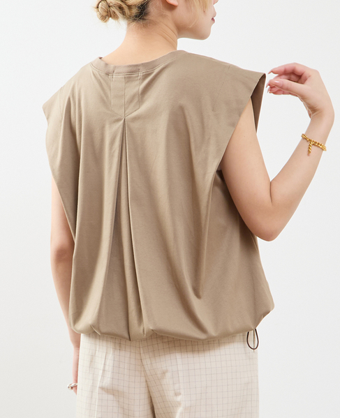 【A_ /エース】ショルダータックノースリーブ 詳細画像 ベージュ 3