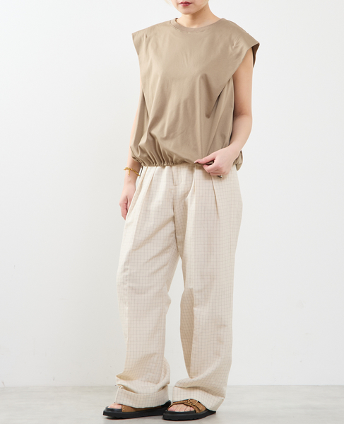 【A_ /エース】ショルダータックノースリーブ 詳細画像 ベージュ 4