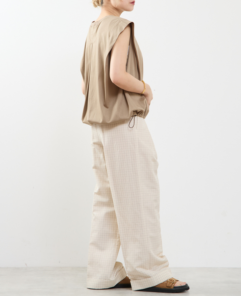 【A_ /エース】ショルダータックノースリーブ 詳細画像 ベージュ 6