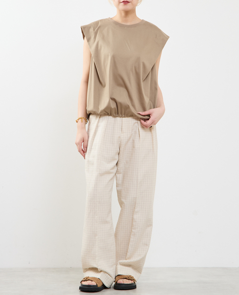 【A_ /エース】ショルダータックノースリーブ 詳細画像 ベージュ 9