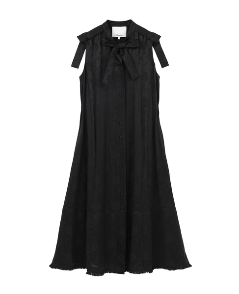 【3.1 Phillip Lim/スリーワンフィリップリム】Floral Jacquard Belted Dress 詳細画像 ブラック 11