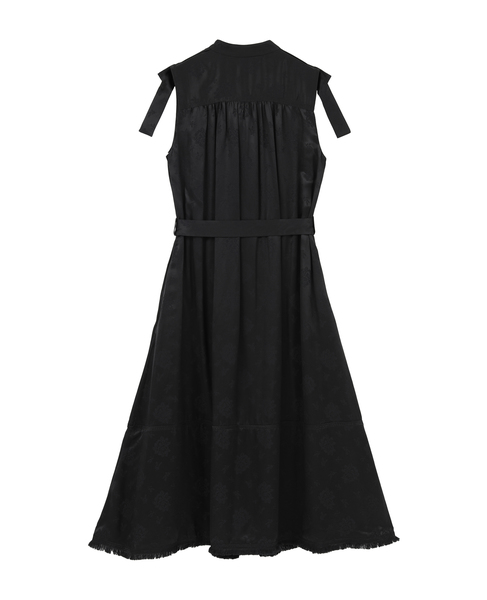 【3.1 Phillip Lim/スリーワンフィリップリム】Floral Jacquard Belted Dress 詳細画像 ブラック 2