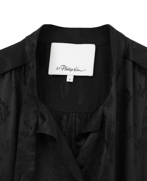 【3.1 Phillip Lim/スリーワンフィリップリム】Floral Jacquard Belted Dress 詳細画像 ブラック 4