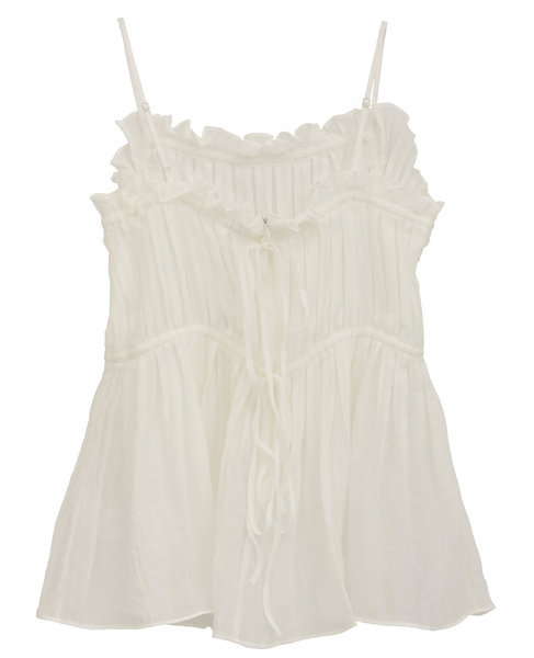 【ATELIER EDITION/アトリエ エディション 】 Shirring String Blouse 詳細画像 ホワイト 2