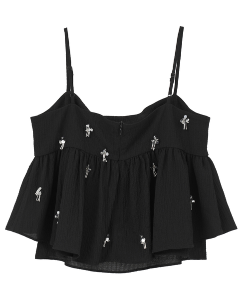 【ATELIER EDITION/アトリエ エディション 】ビジューキャミソール 詳細画像 ブラック 2