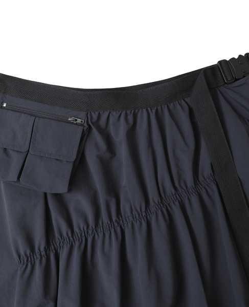 【3.1 Phillip Lim/スリーワンフィリップリム】Ripstop Asymmetric Skirt with Ruching 詳細画像 ネイビー 3