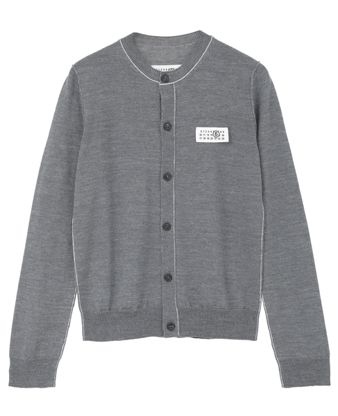 【MM⑥/エムエムシックス】button-front wool-blend knit cardigan 詳細画像 グレー 1