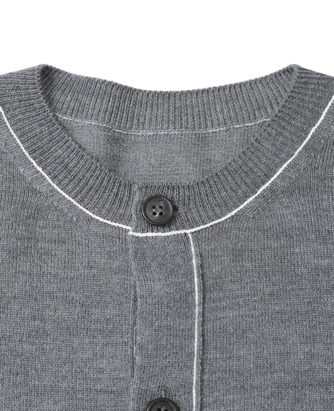 【MM⑥/エムエムシックス】button-front wool-blend knit cardigan 詳細画像 グレー 3