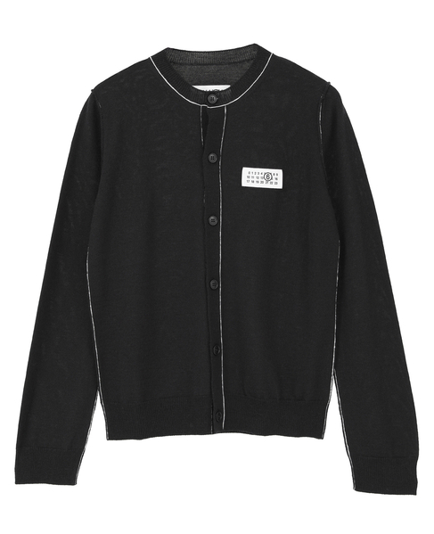 【MM⑥/エムエムシックス】button-front wool-blend knit cardigan 詳細画像 ブラック 1
