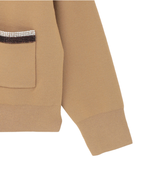 【3.1 Phillip Lim/スリーワンフィリップリム】Beaded Embellishment V-Neck Cardigan 詳細画像 ベージュ 4