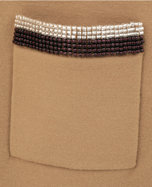 【3.1 Phillip Lim/スリーワンフィリップリム】Beaded Embellishment V-Neck Cardigan 詳細画像 ベージュ 7