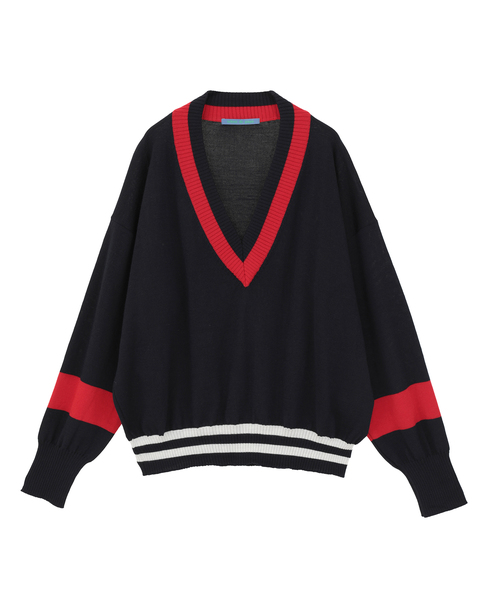 【tricot de papa/トリコデパパ】スクールニットプルオーバー 詳細画像 ネイビー 1