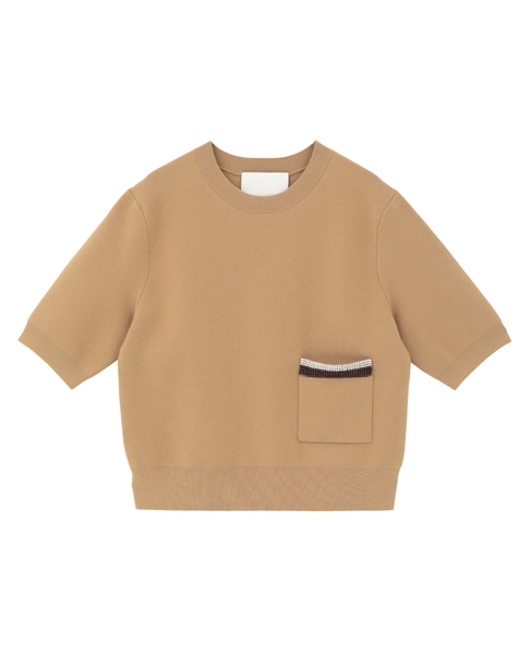 【3.1 Phillip Lim/スリーワンフィリップリム】Beaded Embellishment Knit Top 詳細画像 ベージュ 1