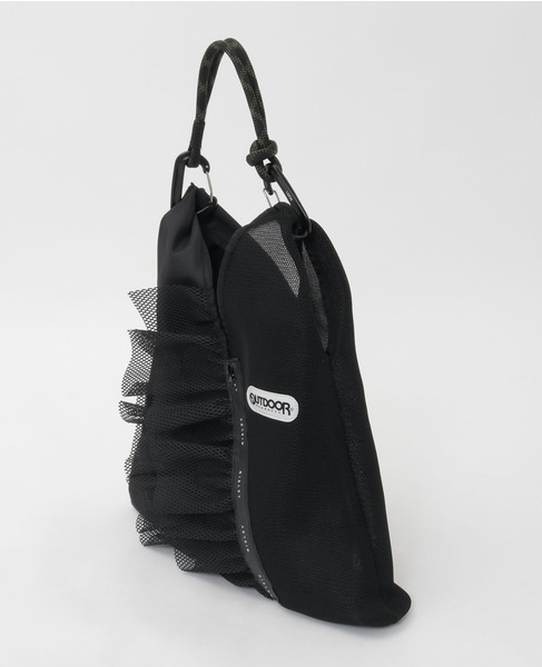 【RISLEY&times;OUTDOOR(リズレイ&times;アウトドア)】トライアングルフリルバッグ［R2601-TMM46］ 詳細画像 ブラック 2
