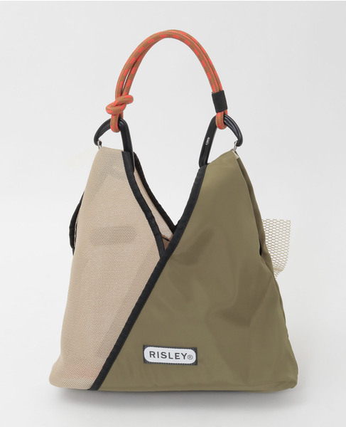 【RISLEY&times;OUTDOOR(リズレイ&times;アウトドア)】トライアングルフリルメッシュBAGミニ [R2601-TMM47] 詳細画像 ベージュ 3