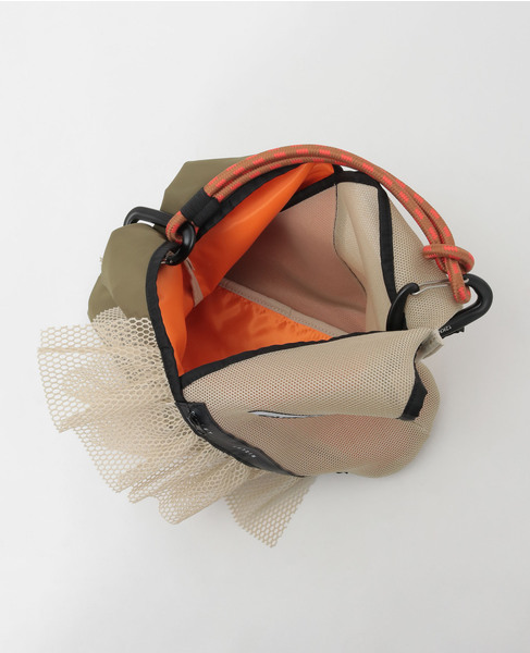 【RISLEY&times;OUTDOOR(リズレイ&times;アウトドア)】トライアングルフリルメッシュBAGミニ [R2601-TMM47] 詳細画像 ベージュ 9