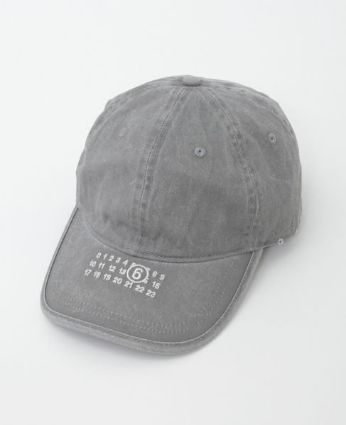 【MM⑥/エムエムシックス】WASHED COTTON SIGNATURE CAP 詳細画像 グレー 1