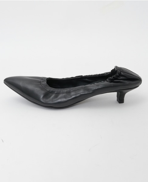 【CORSO ROMA9/コルソローマ】ポインテッドトゥギャザーパンプス 詳細画像 ブラック 4