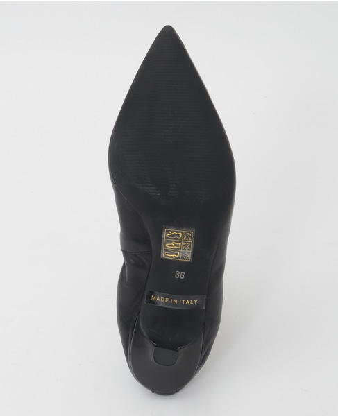 【CORSO ROMA9/コルソローマ】ポインテッドトゥギャザーパンプス 詳細画像 ブラック 5