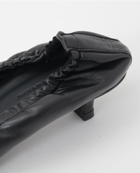 【CORSO ROMA9/コルソローマ】ポインテッドトゥギャザーパンプス 詳細画像 ブラック 6