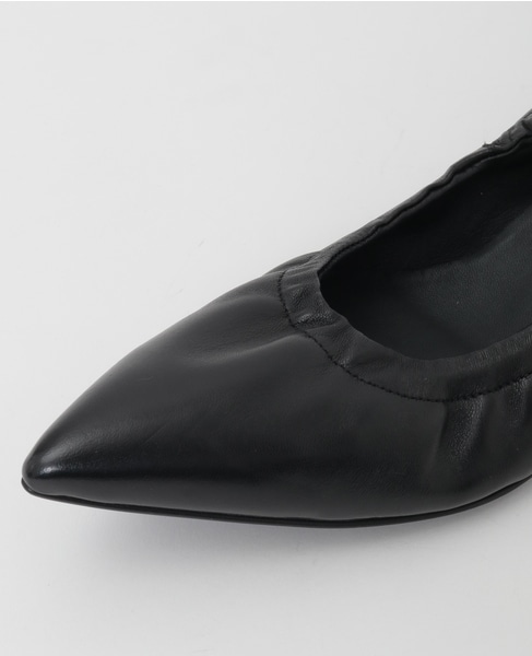 【CORSO ROMA9/コルソローマ】ポインテッドトゥギャザーパンプス 詳細画像 ブラック 7