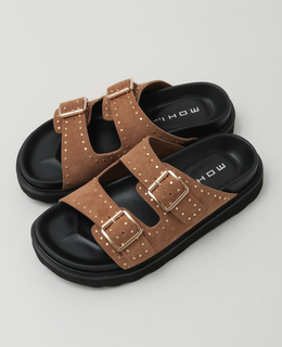 【MOHI/モヒ】スエード ダブルベルト スタッズ サンダル 12RD22-108-AF