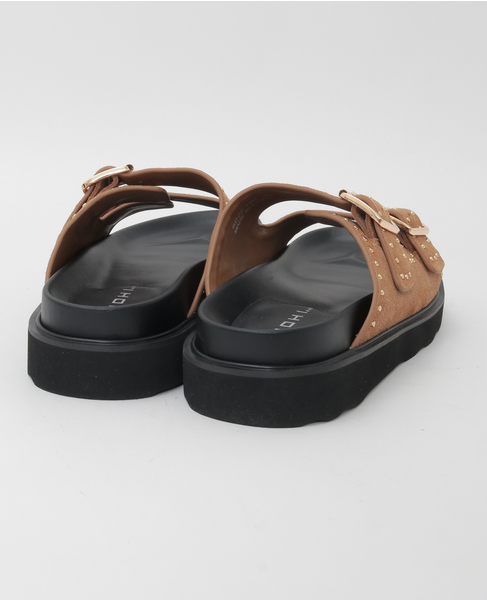 【MOHI/モヒ】スエード ダブルベルト スタッズ サンダル 12RD22-108-AF 詳細画像 キャメル 3