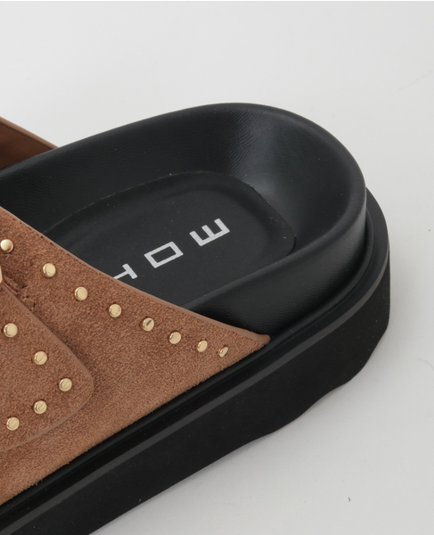 【MOHI/モヒ】スエード ダブルベルト スタッズ サンダル 12RD22-108-AF 詳細画像 キャメル 6