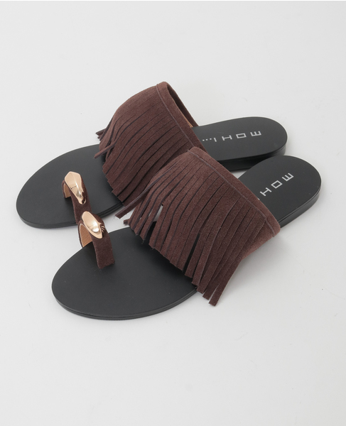 【MOHI/モヒ】スエードフリンジ サンダル 12-118-101-AF 詳細画像 ダークブラウン 1