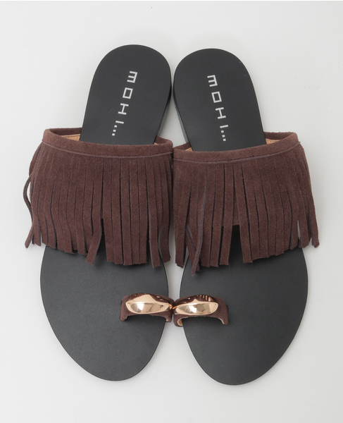 【MOHI/モヒ】スエードフリンジ サンダル 12-118-101-AF 詳細画像 ダークブラウン 2