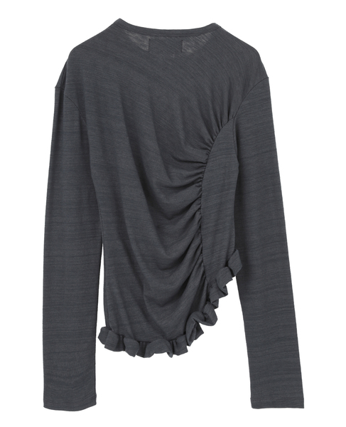 【OURSAALTY/アワーソルティ】PLEASANT FRILL T-SHIRTS 詳細画像 チャコールグレー 2