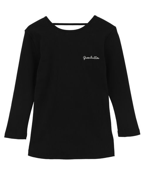 【GREEN BUTTER/グリーンバター】Three-quarter Sleeve Tee 詳細画像 ブラック 1